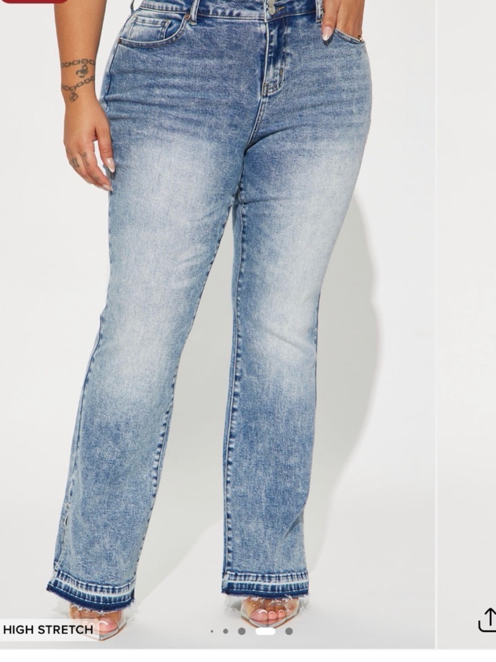 Fashion Nova Plus Light Blue Wash Flare Jeans